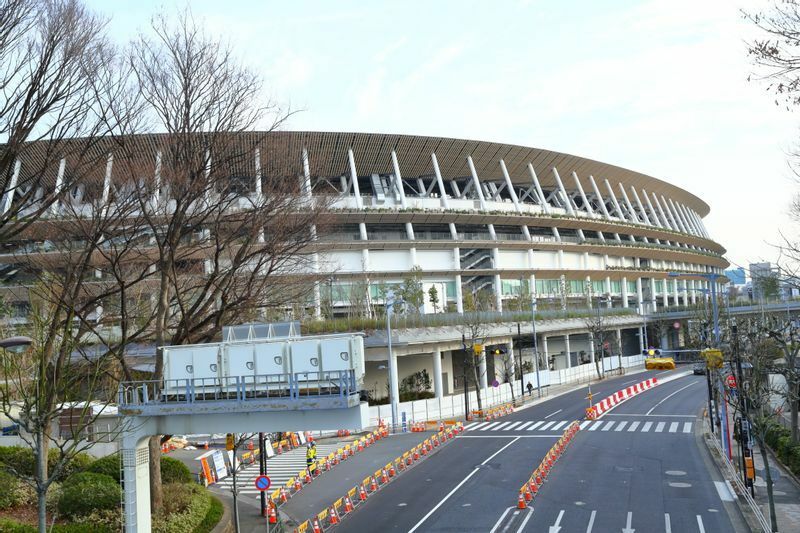開会式の舞台となる新国立競技場（写真：西村尚己/アフロスポーツ）
