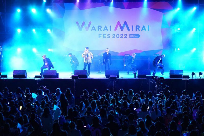 M-stage2日目のトリを飾ったGENERATIONS from EXILE TRIBE。大勢の観客を魅了した／写真提供：Warai Mirai FES2022