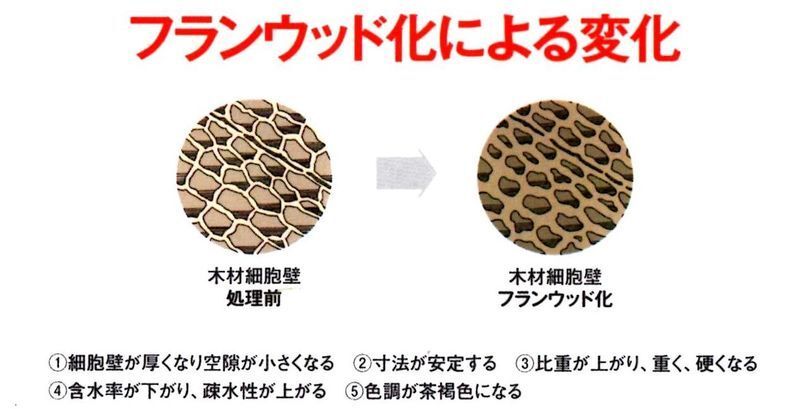 フランウッド化の原理(ニッポニア木材提供)