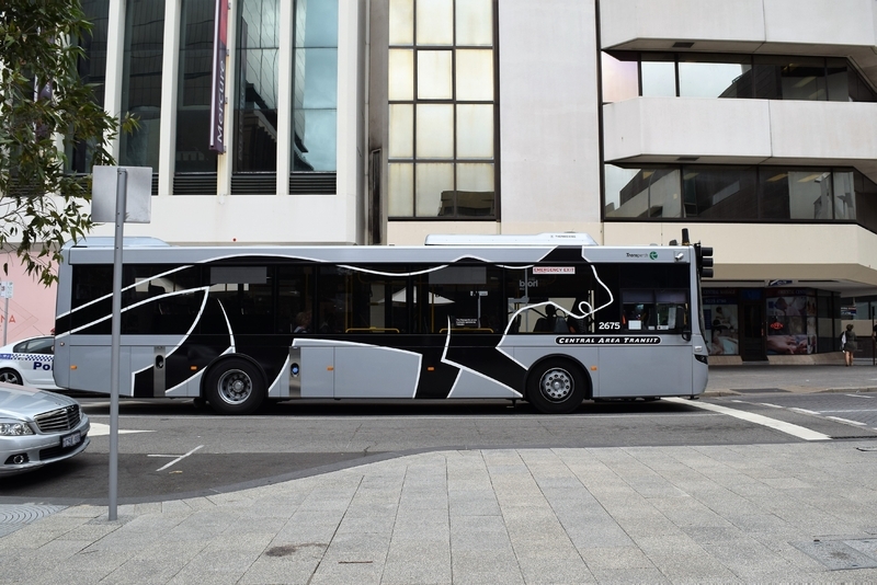 CATと呼ばれる巡回バスは無料で利用できる公共交通機関／筆者撮影