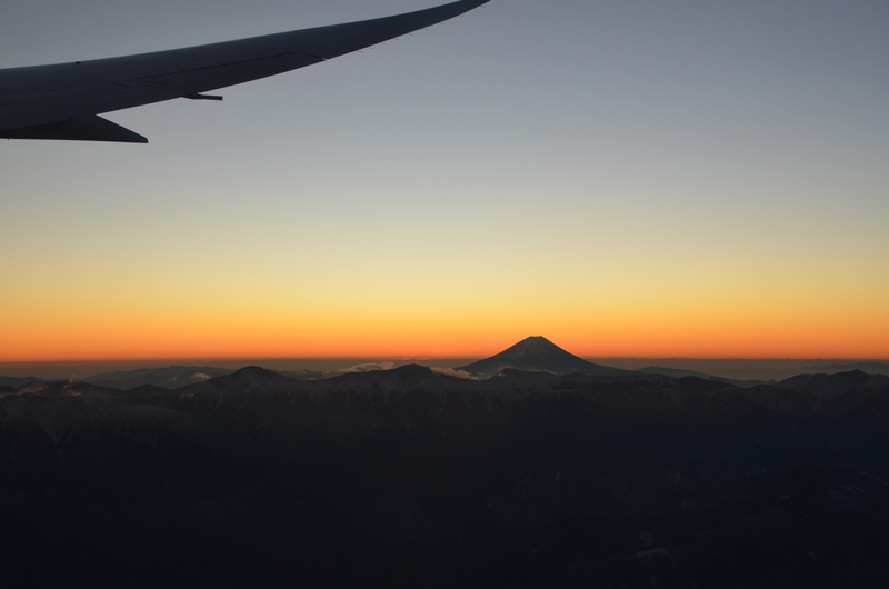 初日の出直前の富士山も綺麗