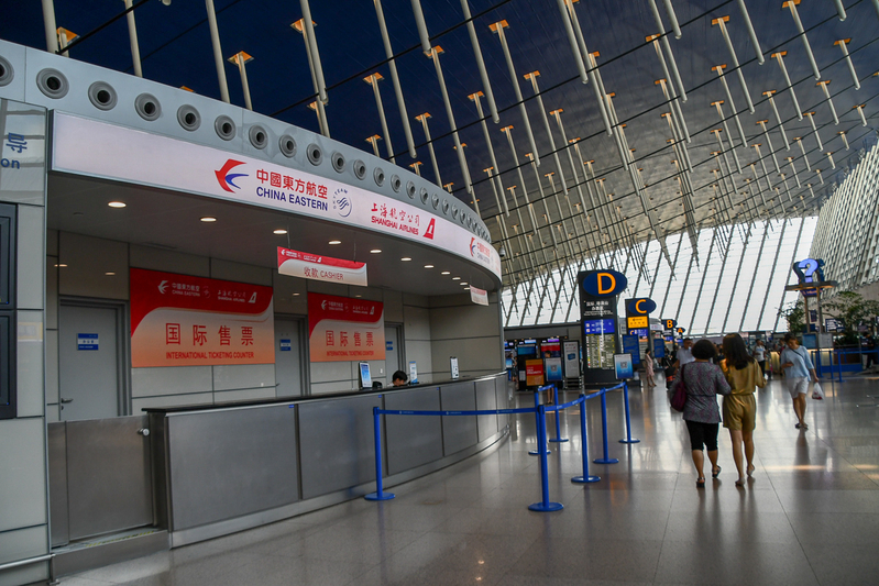 中国東方航空の拠点である上海の浦東国際空港