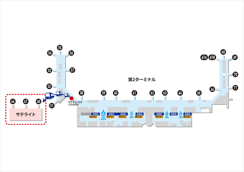 羽田空港ANA国内線搭乗ゲートマップ（ANA提供画像）