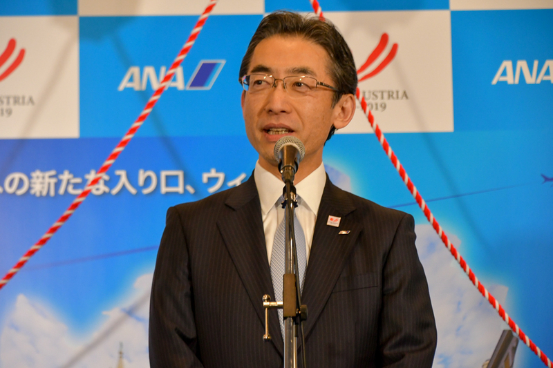 ANAの平子裕志社長(2月17日、筆者撮影)