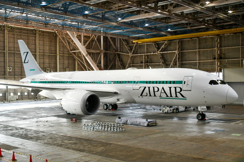 ZIPAIRはボーイング787型機で5月14日にバンコク、7月1日にソウルへ就航する（筆者撮影、以下同じ）