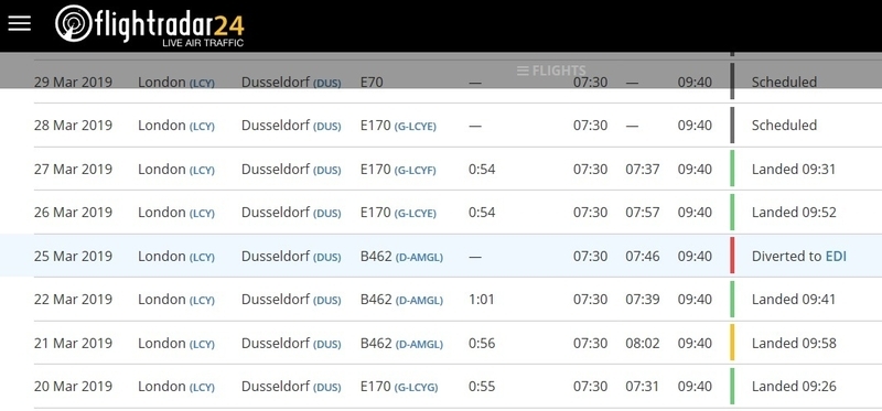 Flightrader24で見るBA3271便の運航情報