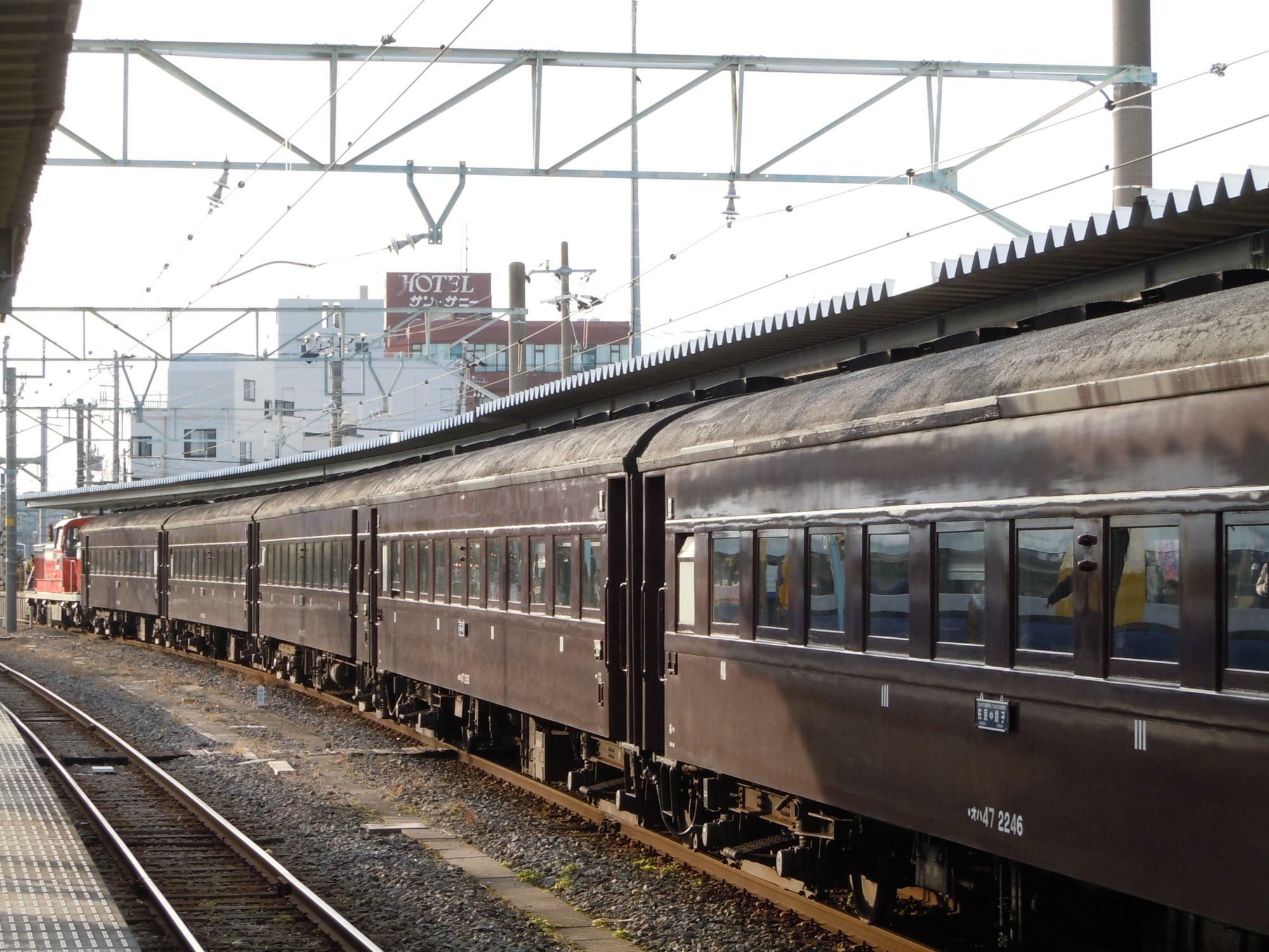 JR東日本で観光列車用に保存されている国鉄時代の旧型客車　　筆者撮影