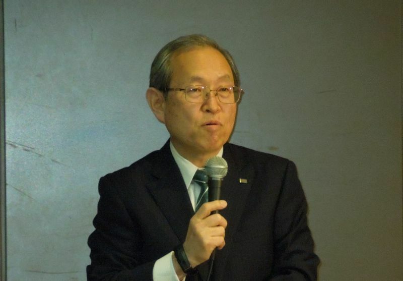 図　2021年4月に再任された東芝 代表執行役社長CEOの綱川智氏　写真は2017年に筆者が撮影