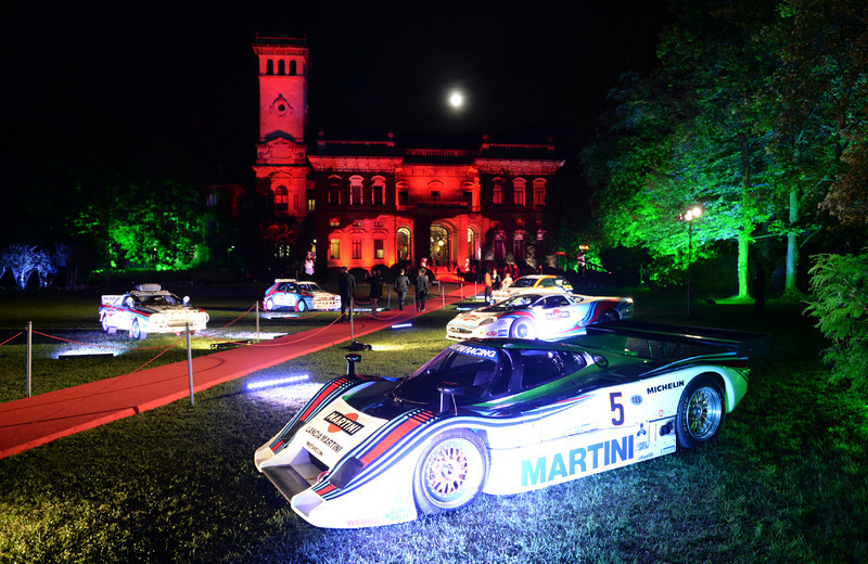 150周年パーティー会場に展示された歴代のMARTINI RACINGのマシン