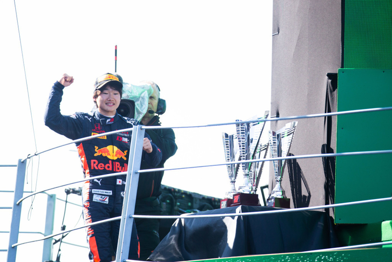モンツァでついに優勝した角田裕毅【写真:FIA F3】