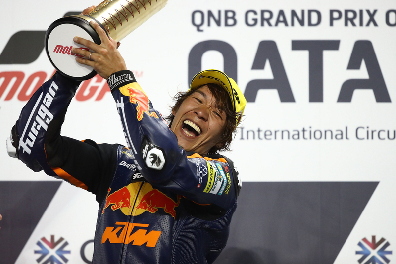 3月の開幕戦・カタールGPで優勝した長島哲太【写真：Red Bull】