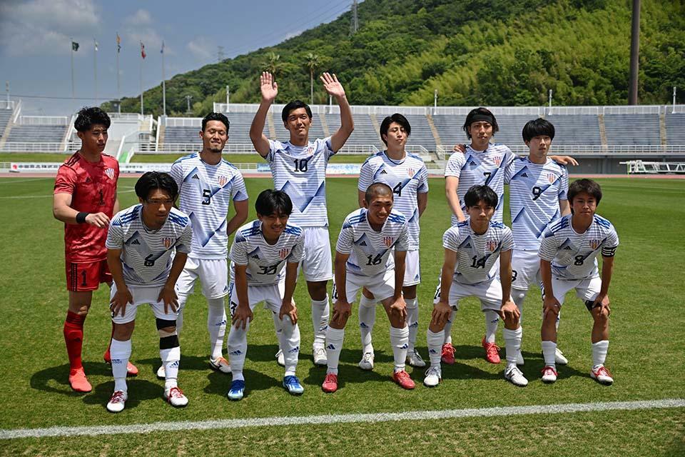 1回戦でアルテリーヴォ和歌山を破り、名古屋グランパスへの挑戦権を得たJAPANサッカーカレッジ。