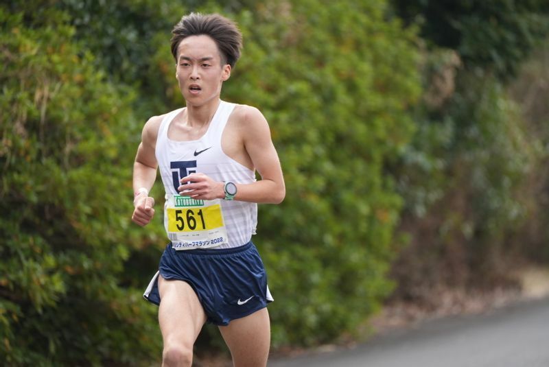 日本学生ハーフマラソンで３位に入り、自身初の国際大会の出場権をつかんだ（著者撮影）