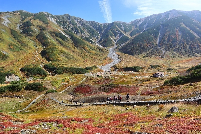 紅葉の時期（9月下旬～10月上旬）の雷鳥沢