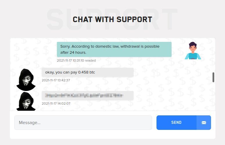 LockBitと病院側の実際のやり取り(LockBit提供)