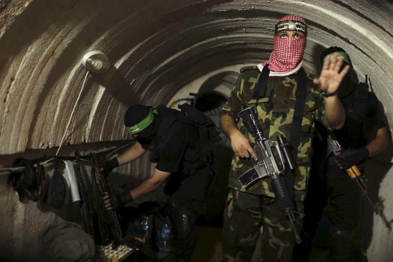 ガザ地区の地下トンネルを拠点にするハマスの軍事部門「カッサム旅団」
