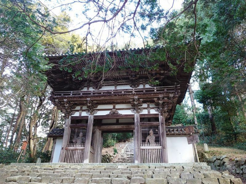 創建時代からの仁王門、もともとは甲賀郡より移築されたと伝わる