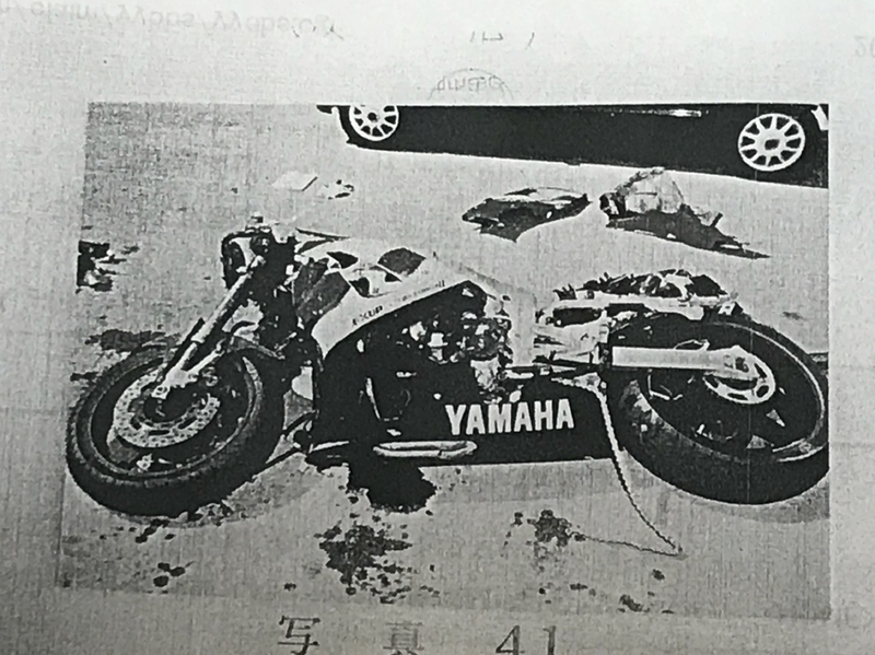 敦司さんの大型バイクは大きく破損していました（実況見分調書より・遺族提供）