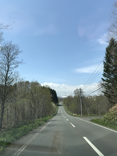 北海道のまっすぐな道をドライブ。爽快です！（筆者撮影）