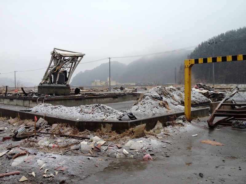 東日本大震災で被害を受けた釜石・鵜住居地区（筆者撮影）
