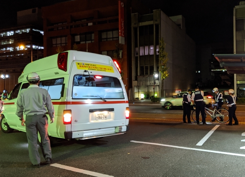 自転車事故の現場　＊本件とは関係ありません（筆者撮影）