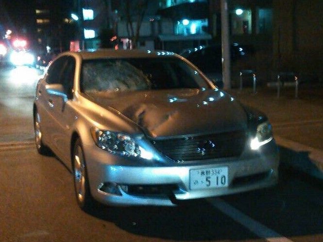 樹生さんをはねた加害者の車（和田さん提供）