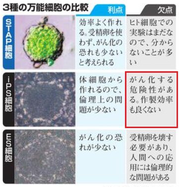 朝日新聞2014年1月30日付朝刊1面に掲載された比較表