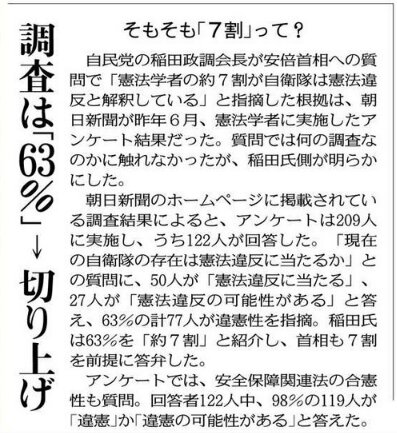 東京新聞2016年2月4日付朝刊1面