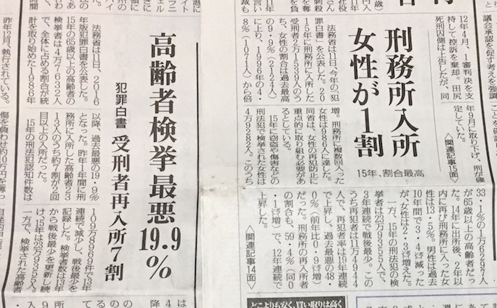 2016日11月11付夕刊（左が毎日新聞、右が読売新聞）