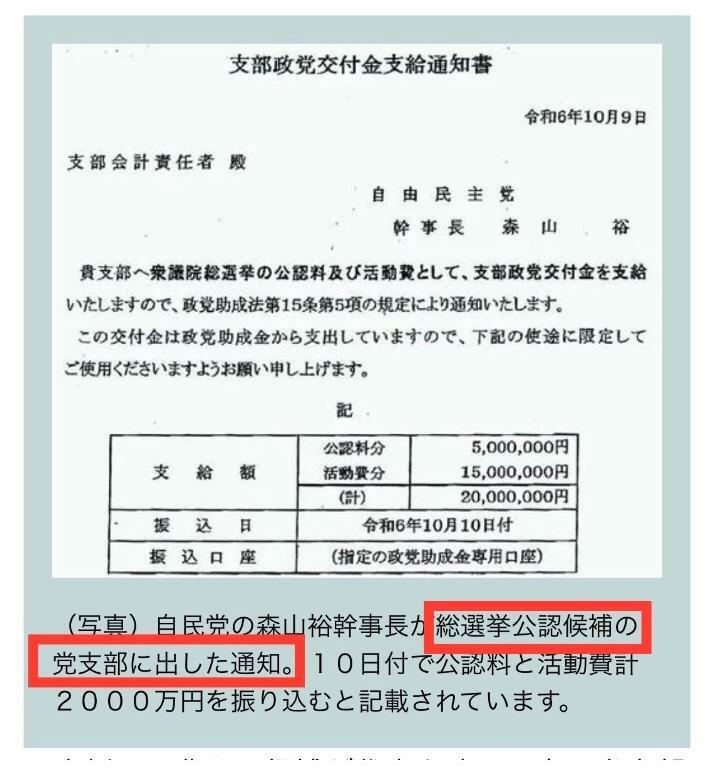 しんぶん赤旗の続報（10月24日）より。赤の囲みは筆者