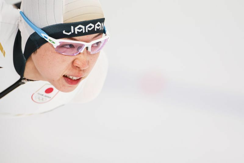 北京五輪女子500ｍの小平奈緒。最後まで歯を食いしばって滑った