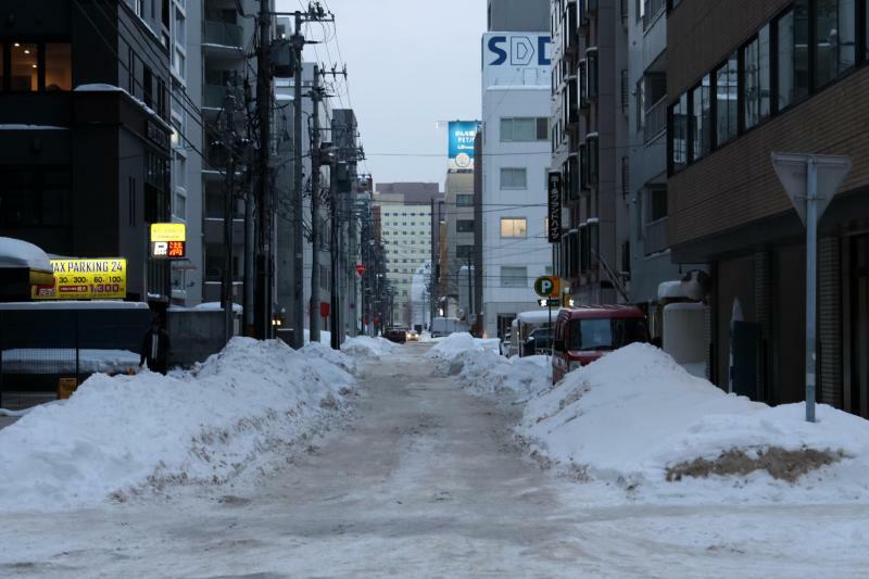 冬の札幌市の市街地