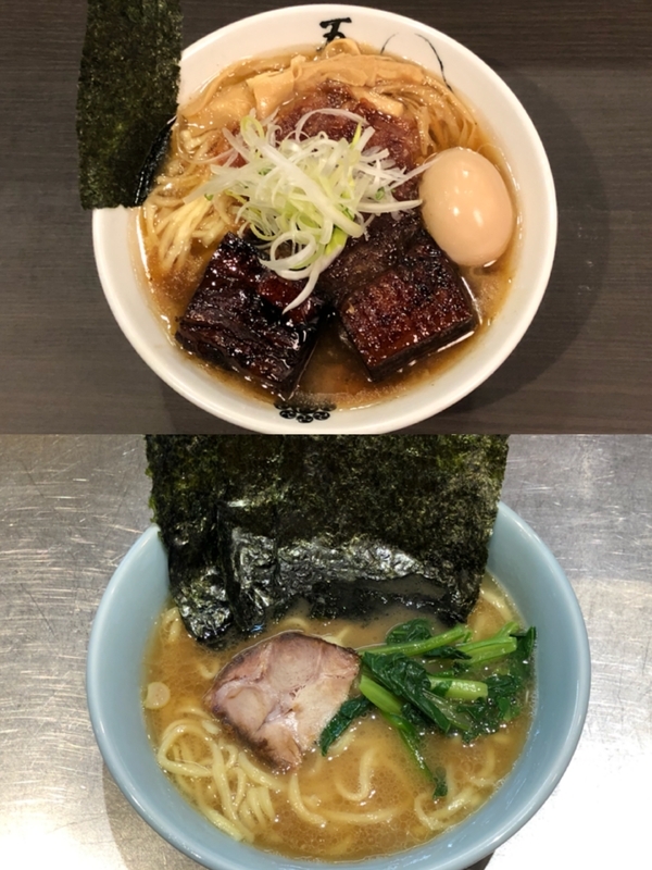 田町の『麺屋武蔵 五輪洞』と『とんこつラーメン藤参』