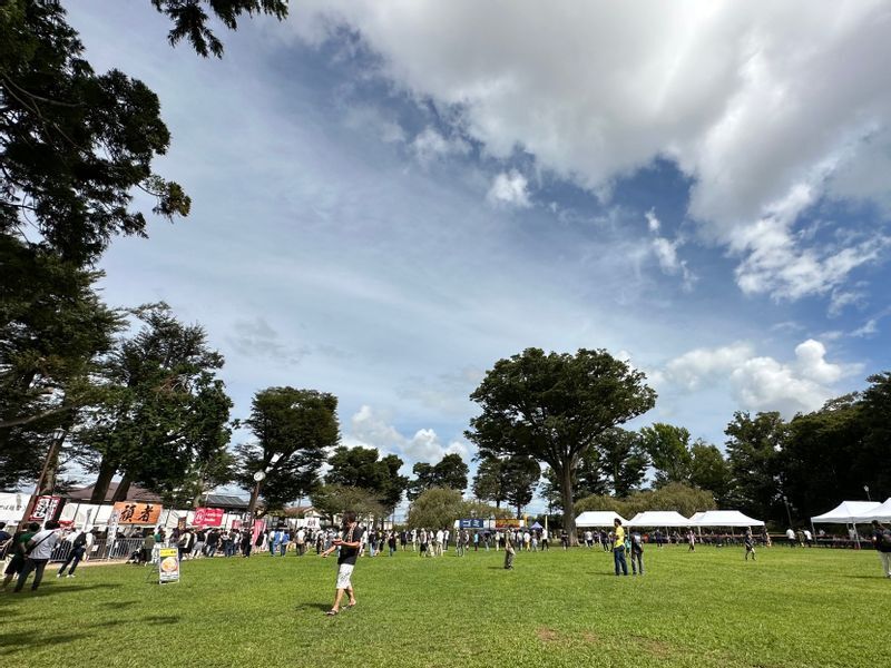 屋外の広い公園が会場なので通気性も抜群。