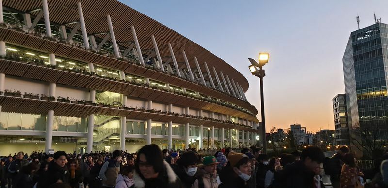 2020年1月1日　天皇杯サッカー決勝時の国立競技場の様子　筆者撮影
