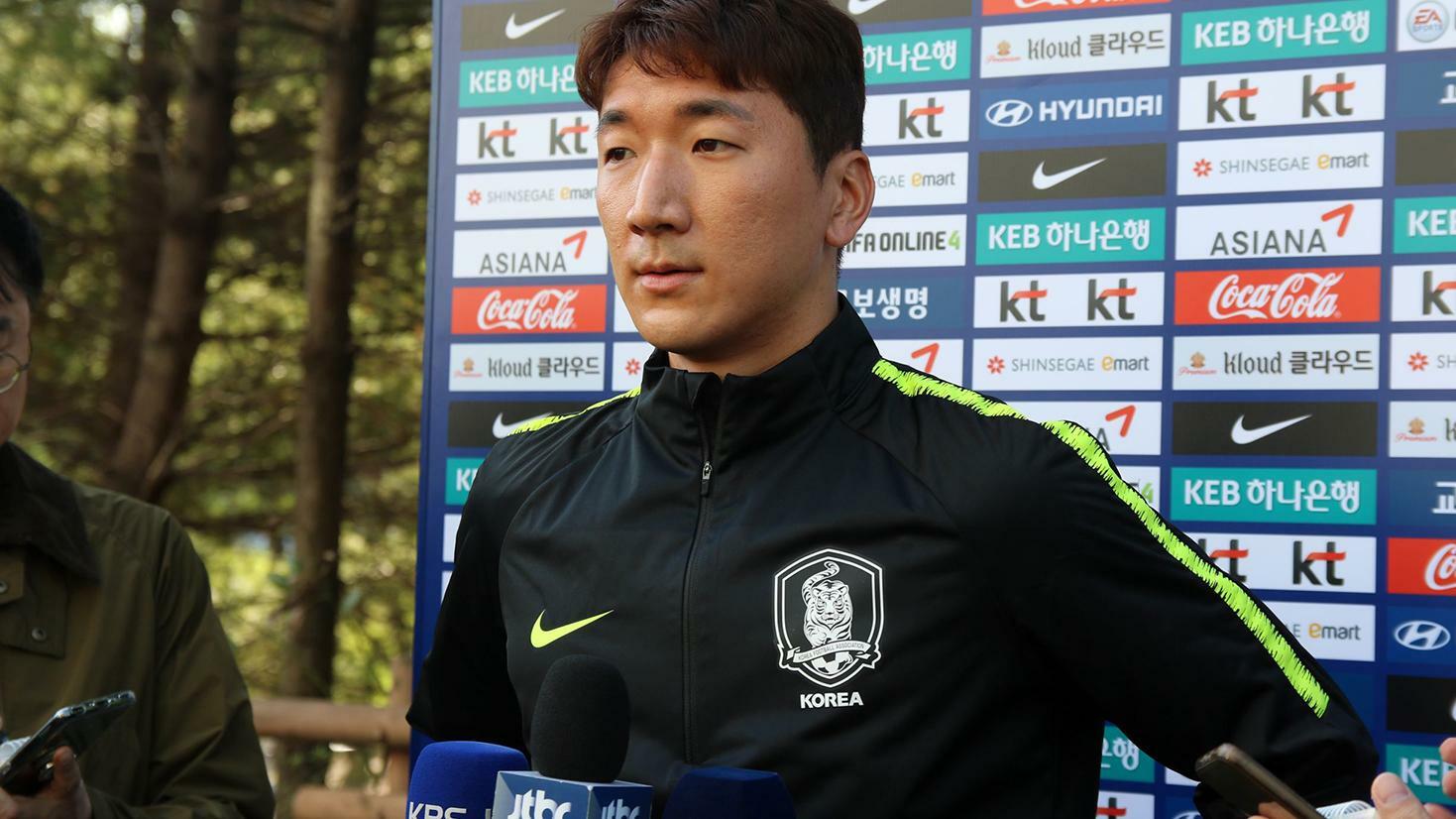 北朝鮮出発前の韓国代表選手の様子　筆者撮影